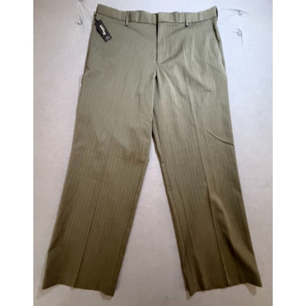 Dockers Premium Dress Pants Mens 38 Brown Straight Zip Pockets Flat Front 38X30